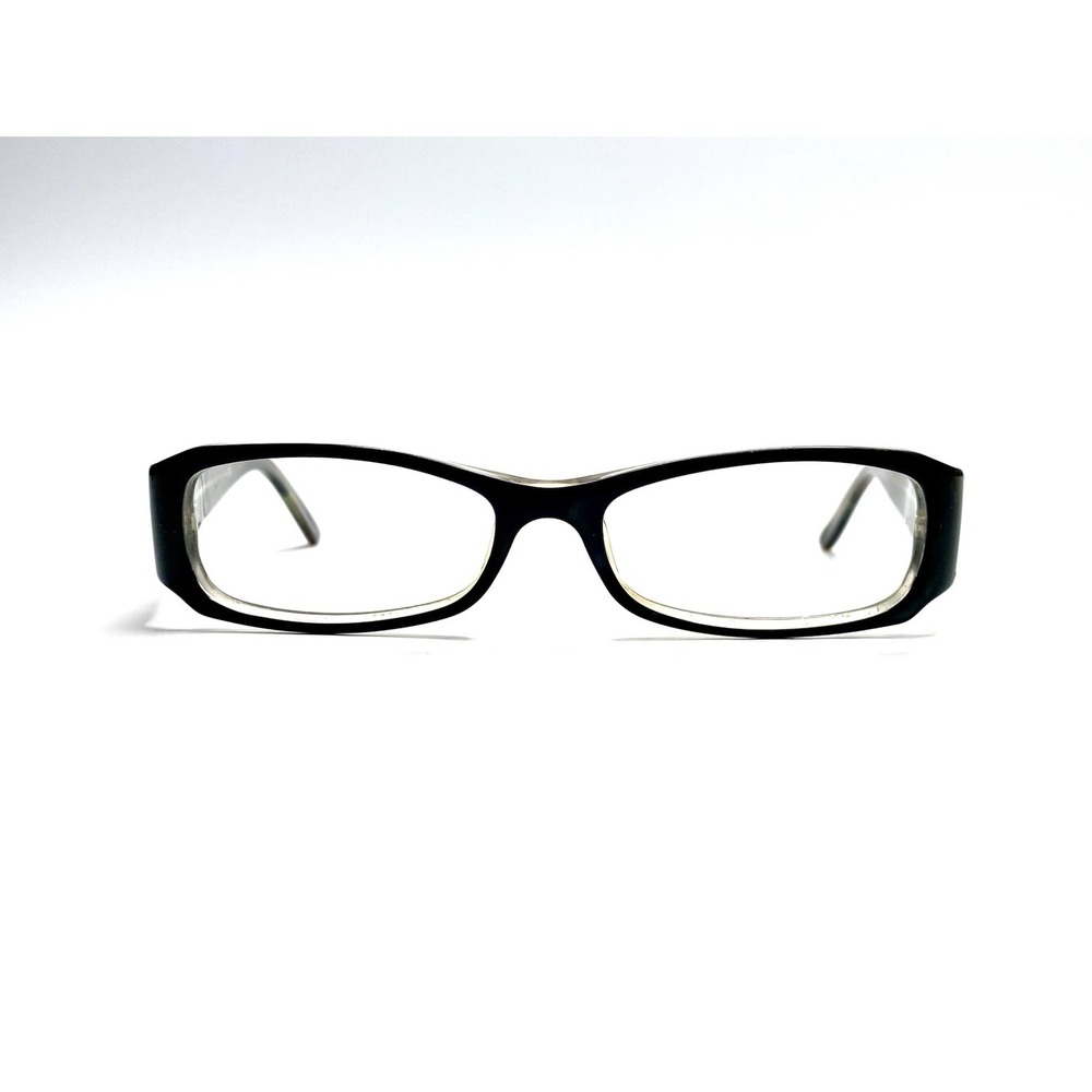 Burberry Black Clear Rectangular Glasses Wide Temple Italy 50 15 130